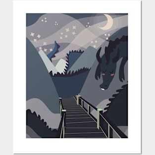 Dragon on the mountains Posters and Art